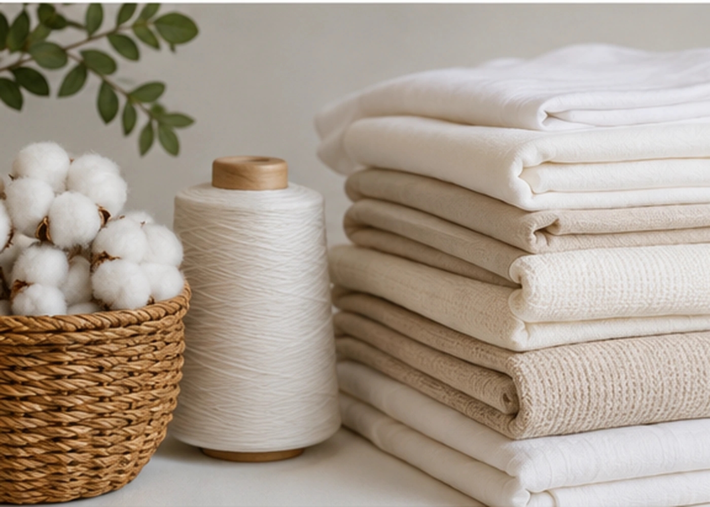 Natural textile materials representing OTELSAN's responsible hospitality production approach